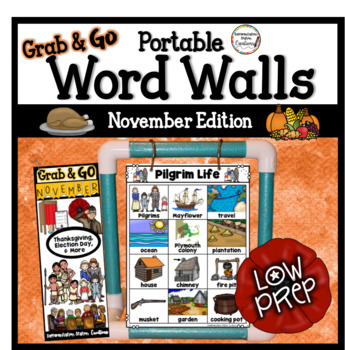 Preview of November Word Walls: Fall Word Walls, Thanksgiving, Veteran's Day, Nocturnal