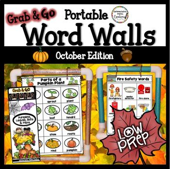 Preview of October Word Wall: Fall Word Walls Bats, Pumpkins, Fall, Halloween
