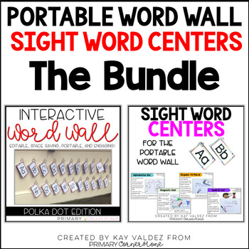 Preview of Portable Word Wall (Polka Dots) and Sight Word Centers Bundle