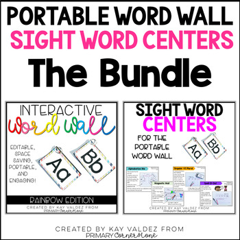 Preview of Portable Word Wall (Rainbow) and Sight Word Centers Bundle