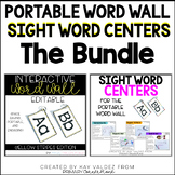 Portable Word Wall (Yellow) and Sight Word Centers Bundle
