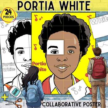 Preview of Portia White Collaborative Poster Canadian Black History Month Bulletin Board