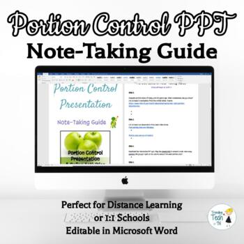 Preview of Portion Control Note-Taking Guide - Online Distance Learning