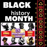 Portrait Black history Month Clipart Bundle Graphique PNG 