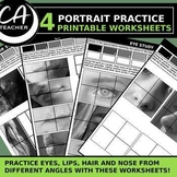 Portrait Practice: 4 Drawing Facial Features Worksheets Hi