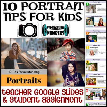 Preview of Portrait Tips for Kids Digital Photography Google Slides Lesson and Assignment