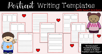 Preview of Portrait Writing Templates (heart borders)