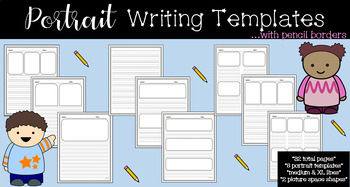Preview of Portrait Writing Templates (pencil borders)
