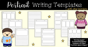 Preview of Portrait Writing Templates (star borders)