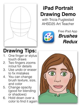 Preview of Portrait or Self-Portrait iPad Template or Handout