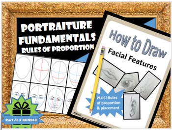 Preview of Portraits / Portraiture: Draw Facial Features w/ Proportion, Printables & Videos