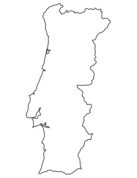 Portugal free map, free blank map, free outline map, free base map  boundaries