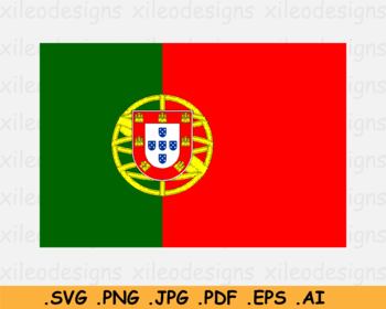 Preview of Portugal National Flag, Portuguese Country Banner Print, SVG EPS AI PNG JPG PDF