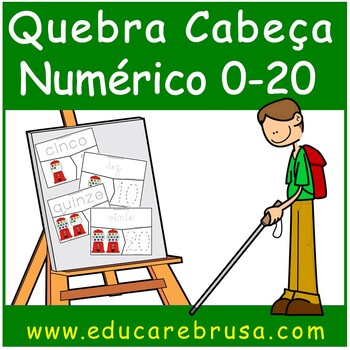 Preview of Português, Educação Especial e Inclusiva, Quebra Cabeça Numérico 0-20