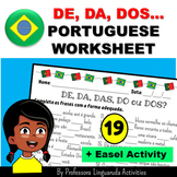 Atividade de Português: Preposição - Portuguese Prepositio