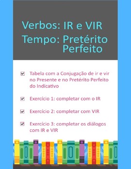 Preview of Português: Verbos irregulares IR e VIR no Pretérito Perfeito - Com Respostas