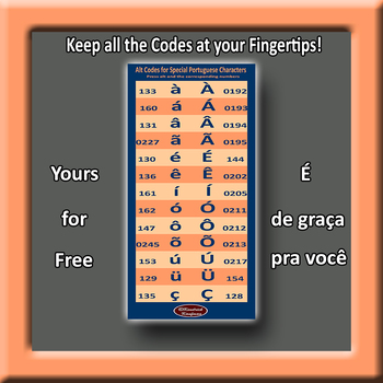 Portuguese Accent Marks Alt Codes For Pcs By Global Guy Ink Tpt