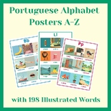 Portuguese Alphabet Posters | 26 Posters A to Z with 198 I
