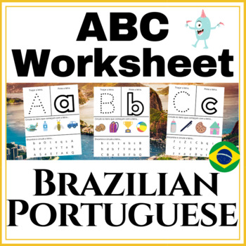 Preview of Portuguese Alphabet Worksheet | Apostila do Alfabeto em Português