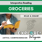 Portuguese | Artful Reading Comprehension - Groceries (EDITABLE!)