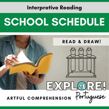 Preview of Portuguese | Artful Reading Comprehension - School Subjects (EDITABLE!)