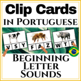 Portuguese Beginning Sounds Clip Cards | ANIMALS Real Phot