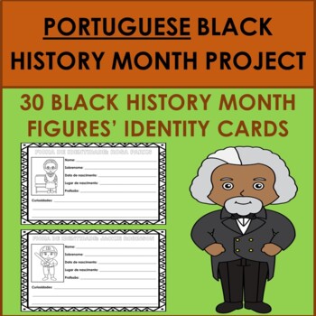 Preview of Portuguese Black History Month Project Worksheets (30 Figures)