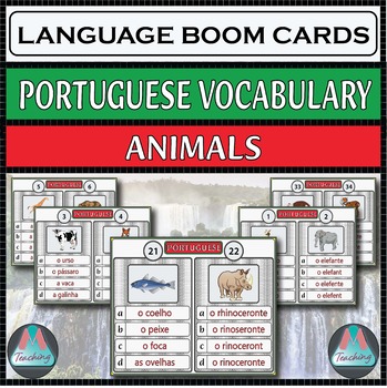Preview of Portuguese Boom Cards – Animals