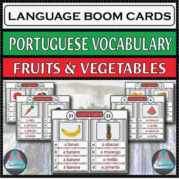 Preview of Portuguese Boom Cards – Fruits and Vegetables