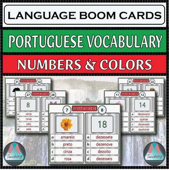 Preview of Portuguese Boom Cards – Numbers and Colors