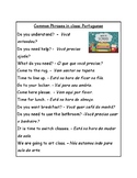 Portuguese Classroom Phrases Reference Sheet