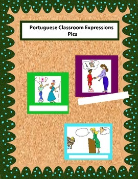 Preview of Portuguese Colored Classroom Expression Pics for Walls or Boards