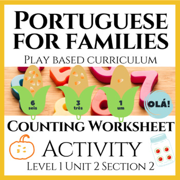 Preview of Portuguese Counting Worksheet | Olá Portuguese for Families