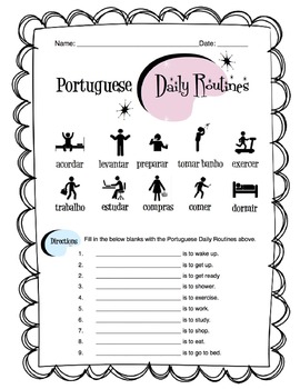 Days of the Week English/Portuguese Writing Worksheet