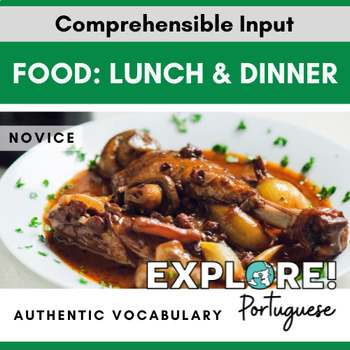 Preview of Portuguese EDITABLE Food: Lunch & Dinner Authentic Vocabulary lesson