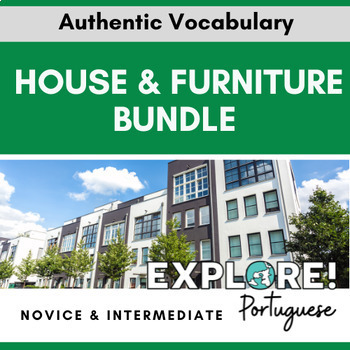Preview of Portuguese EDITABLE House & Furniture Vocab Bundle (w/English prompts)