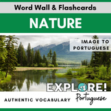 Portuguese | EDITABLE Nature Word Wall & Vocabulary Flashcards