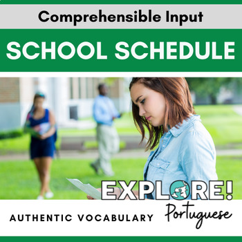 Preview of Portuguese EDITABLE School Schedule & Classes Authentic Vocabulary lesson