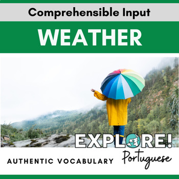 Preview of Portuguese EDITABLE Weather Authentic Vocabulary Lesson