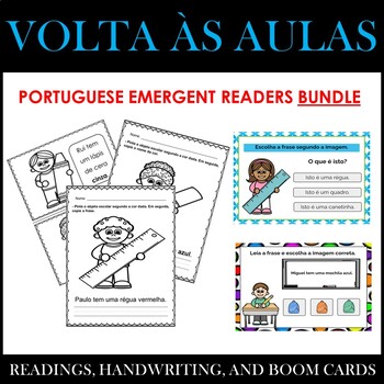 Preview of Portuguese Emergent Readers - Back to School: Volta às Aulas BUNDLE
