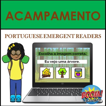Preview of Portuguese Emergent Readers: O ACAMPAMENTO BOOM CARDS
