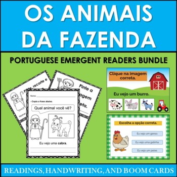 Preview of Portuguese Emergent Readers & Handwriting:Animais da Fazenda/Farm Animals BUNDLE