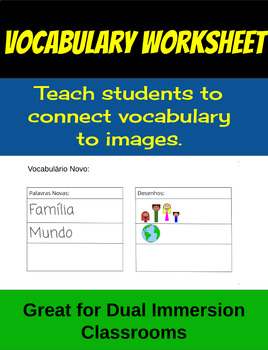 Preview of Portuguese & English Vocabulary Worksheet