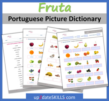 Preview of Portuguese FRUIT Picture Dictionary – with digital activity