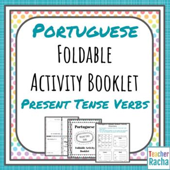 Preview of Portuguese Foldable Activity Booklet (Present Tense Verbs)