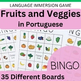 Portuguese Fruits and Vegetables BINGO with 35 Different Cards