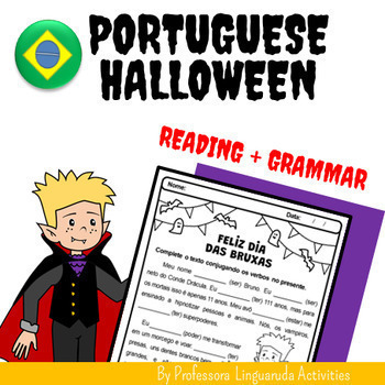 Preview of Halloween - Brazilian Portuguese Reading comprehension - the Vampire