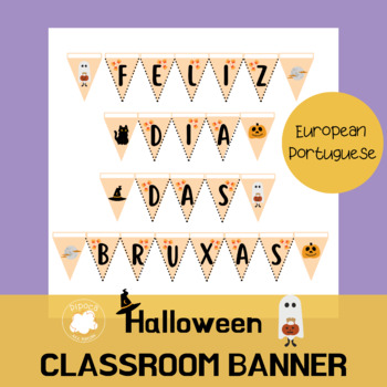 Preview of Portuguese Halloween Banner;  European Portuguese; Bunting Banner