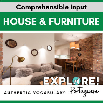 Preview of Portuguese | EDITABLE House & Furniture Authentic Vocabulary lesson