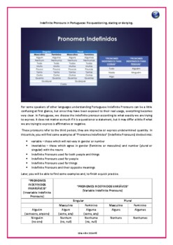 Preview of Portuguese Indefinite Pronouns